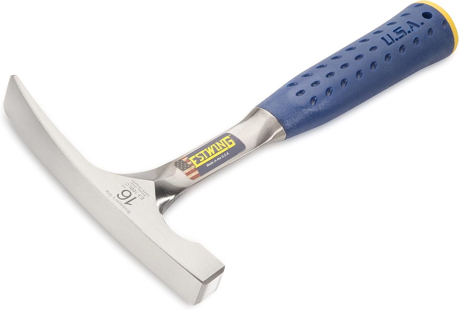 ESTWING Bricklayer's/Mason's Hammer - 16 oz Masonary Tool with Forged Steel Construction & Shock Reduction Grip