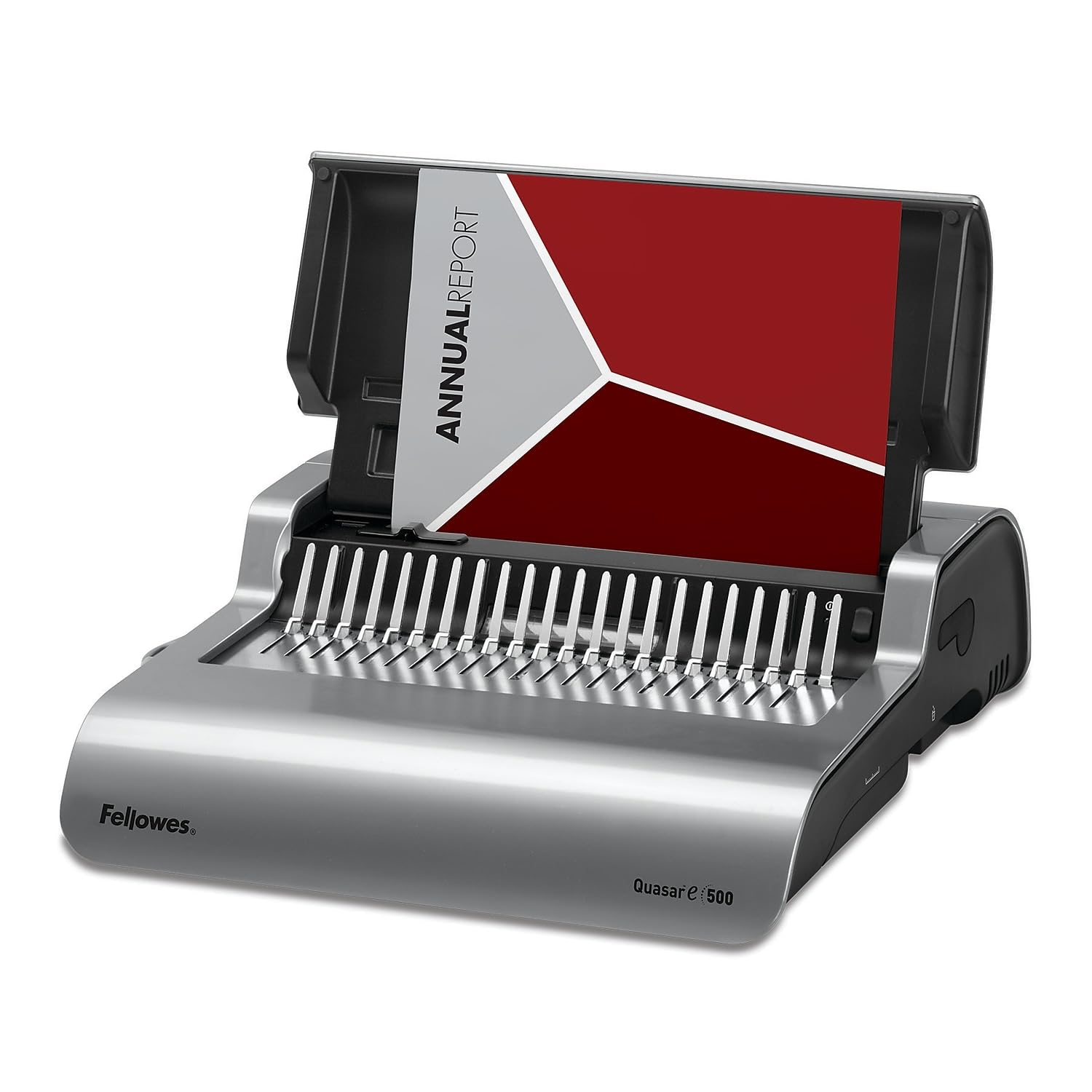 Fellowes 5216901 Quasar 500 Electric Comb Binding System, 16 7/8 x 15 3/8 x 5 1/8, Metallic Gray