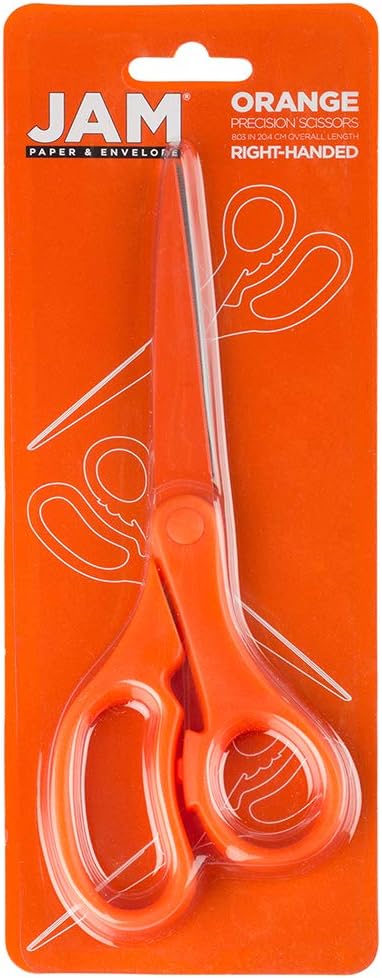 JAM PAPER Precision Scissors - 8 Inch Stainless Steel Blades