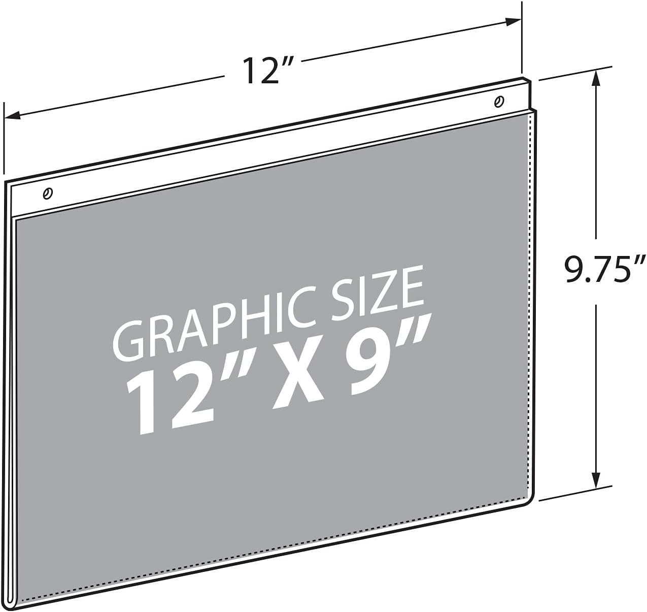AZAR DISPLAYS U-Frame Wall-Mount Acrylic Sign Holders, Clear, Pack Of 10
