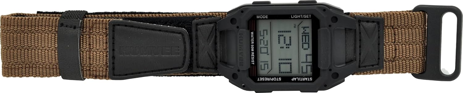 Humvee HMV-RCN-RM1 Recon Mission Kit with Digital Watch, Knife and Tactical LED Flashlight, Black and Tan