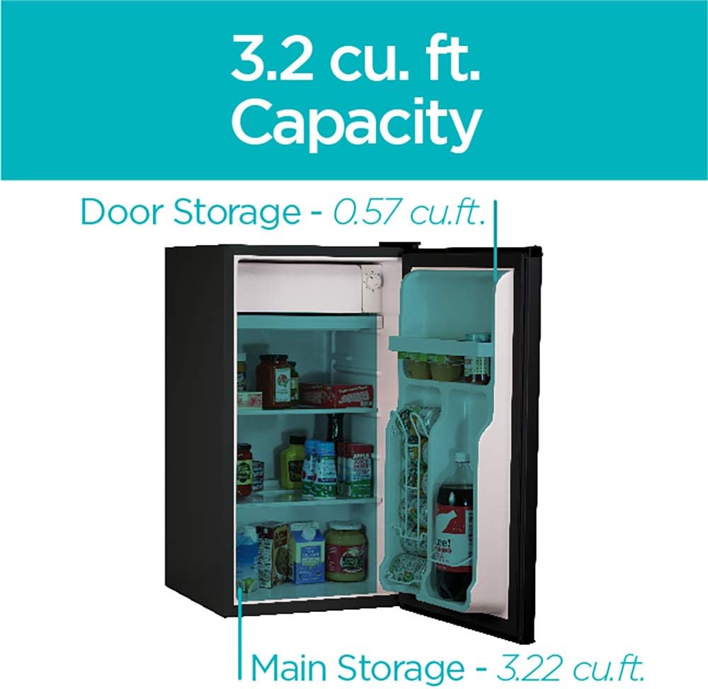 BLACK+DECKER Compact Refrigerator Energy Star Single Door Mini Fridge with Freezer