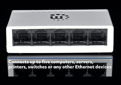 Manhattan 5 Port Fast Ethernet Switch – 10/100 Mbps - Computer Desktop Internet Networking Splitter LAN Hub Router, Unmanaged, Plug & Play, Fanless Quiet – 3 Yr Mfg Warranty - 560672
