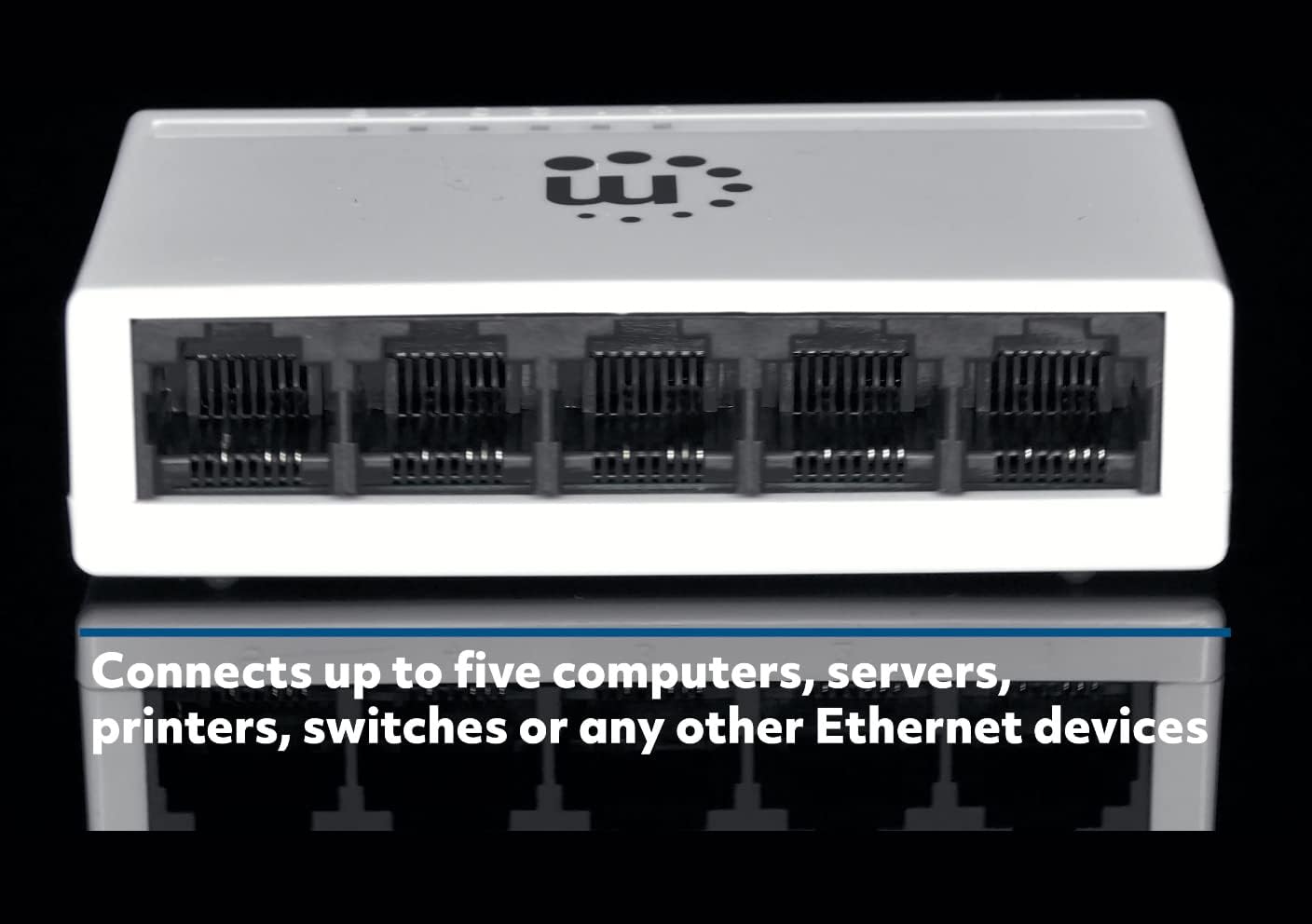 Manhattan 5 Port Fast Ethernet Switch – 10/100 Mbps - Computer Desktop Internet Networking Splitter LAN Hub Router