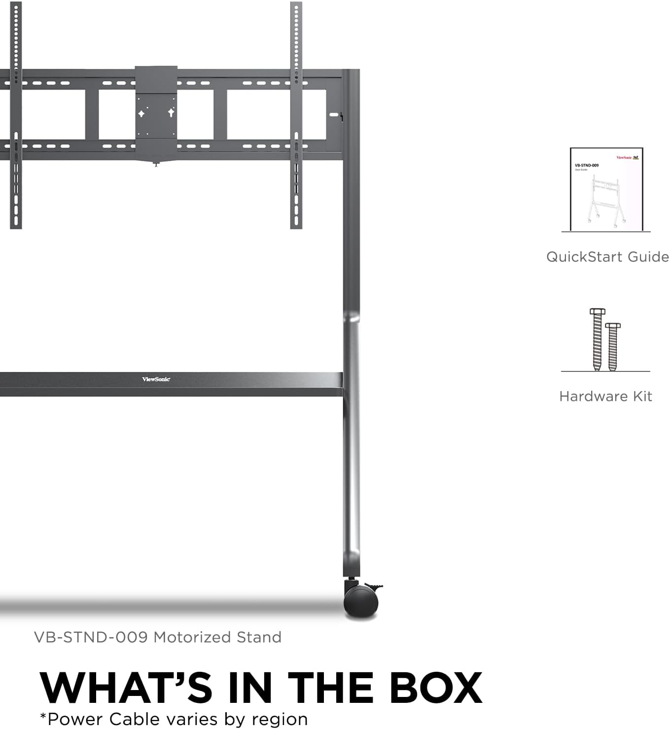 ViewSonic VB-STND-009 Slim Mobile TV Cart for 55 to 86 inch Screens up to 265 lbs
