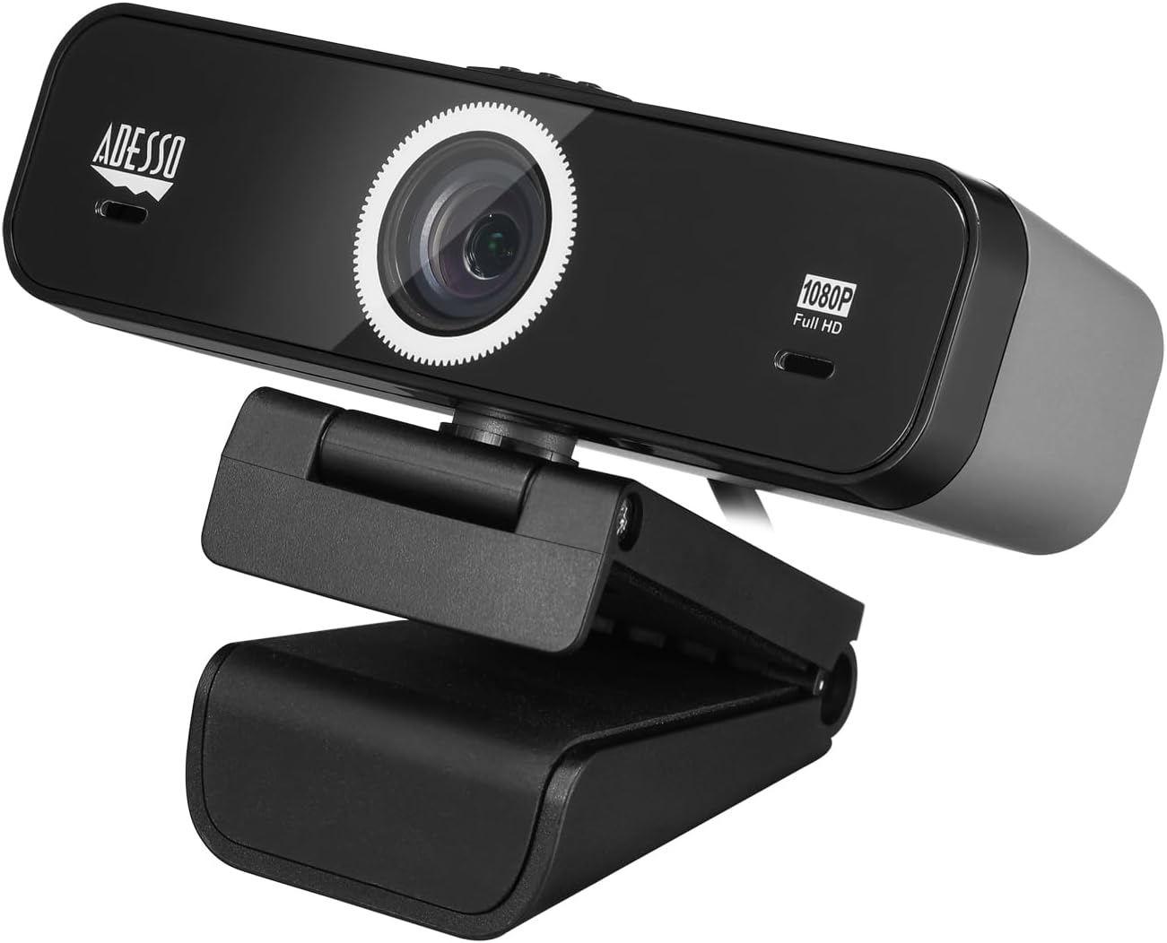 CyberTrack K1 1080P Full HD Fixed Focus USB Webcam with Adjustable View Angle Built-in Dual Microphones, Privacy Shutter