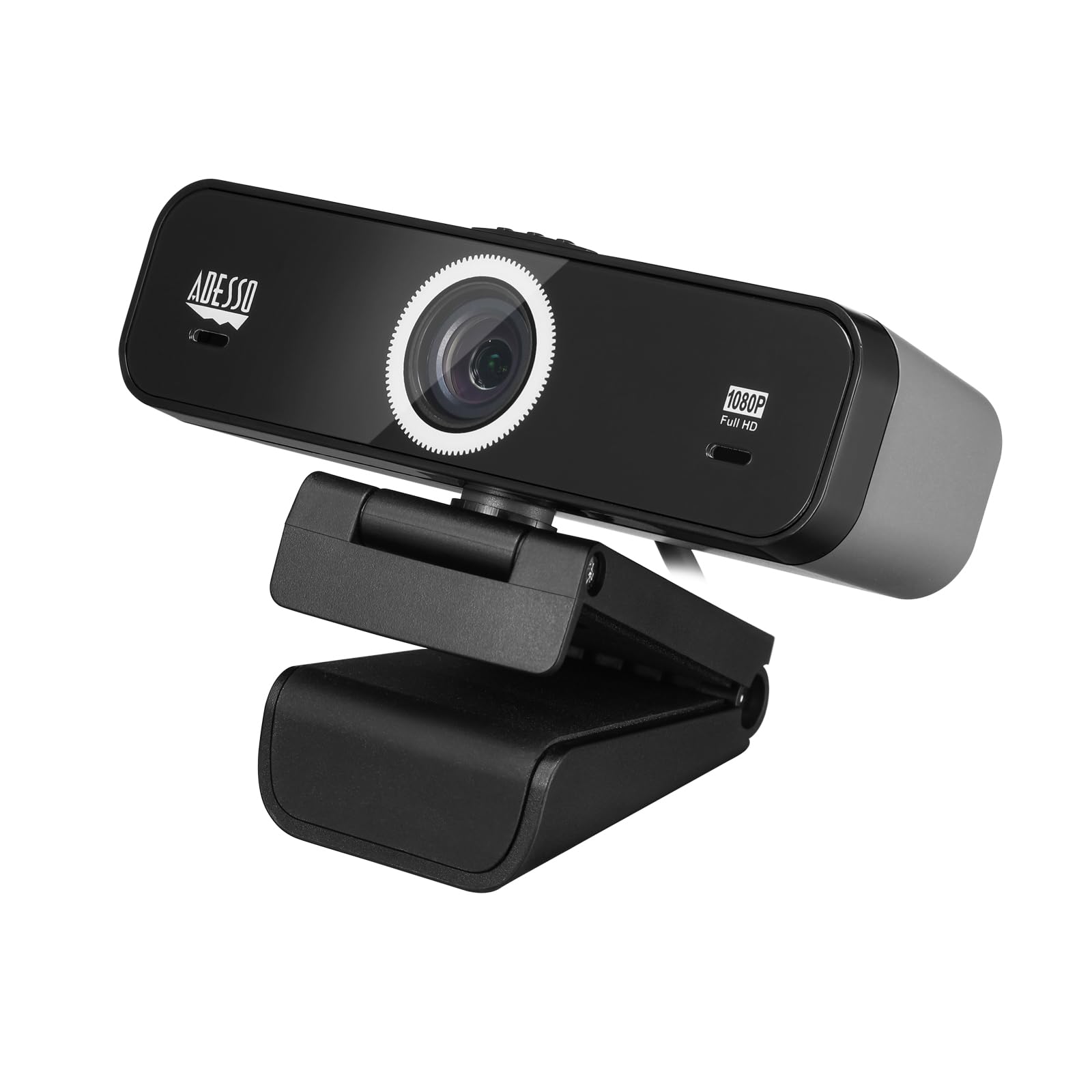 CyberTrack K1 1080P Full HD Fixed Focus USB Webcam with Adjustable View Angle Built-in Dual Microphones, Privacy Shutter