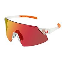 Bobster® Cadence Cycling Sunglass, Matte Clear/Orange Frame, Smoke Black Red Revo, Yellow & Clear Lens
