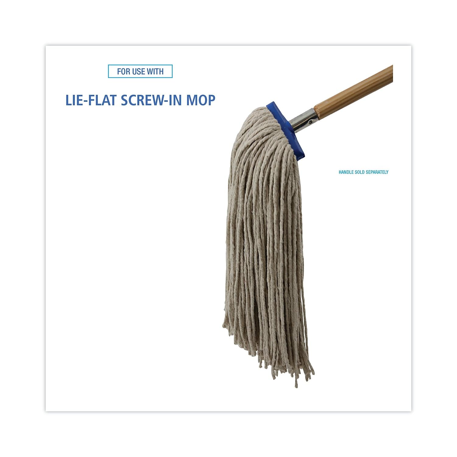 Boardwalk BWK724CCT 24 oz. Cut-End Lie-Flat Cotton Wet Mop Head - White (12/Carton)