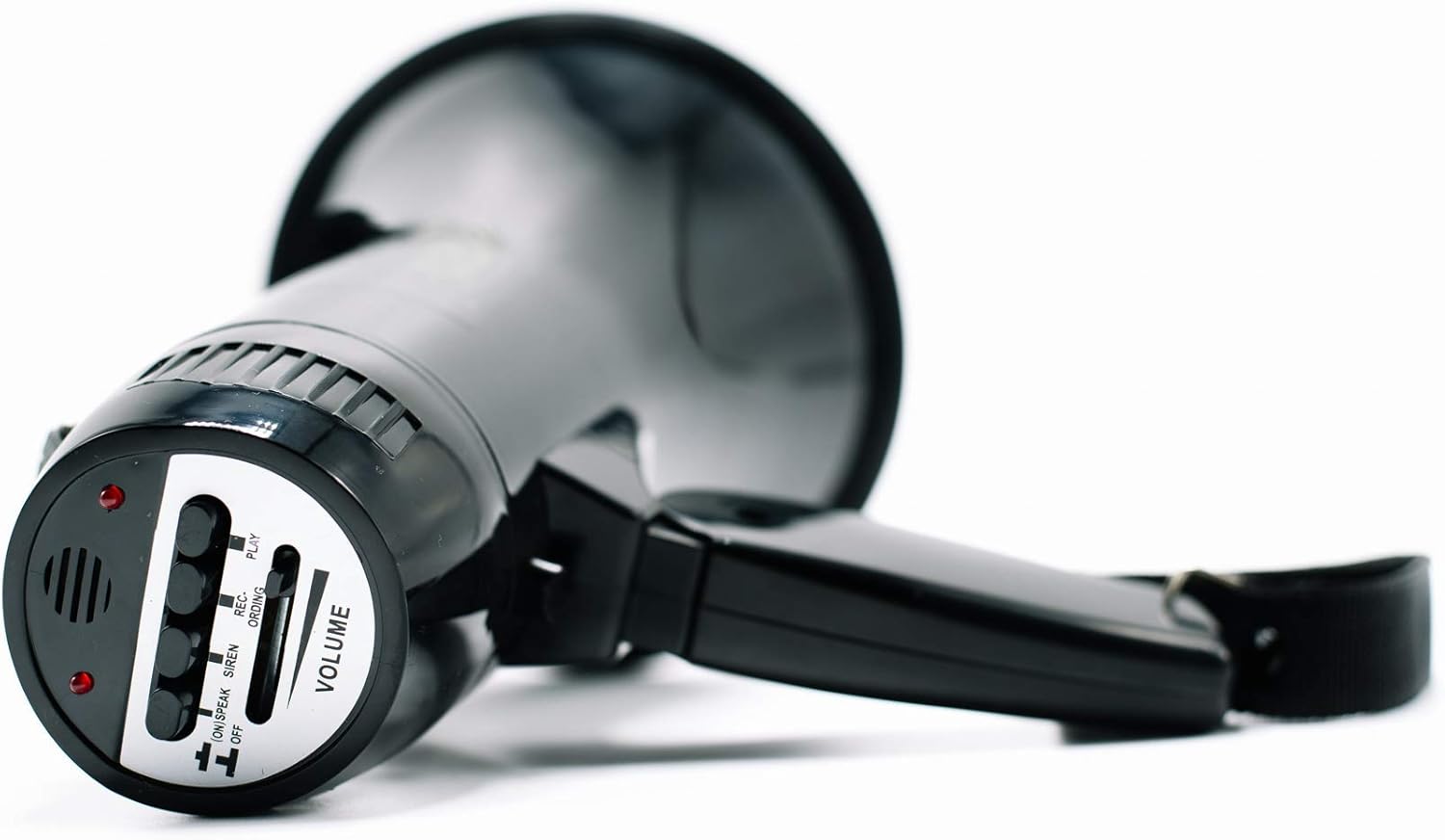 Uzi UZI-MP-204R 15-Watt Megaphone with Siren, Adjustable Volume and Recording Playback, Black