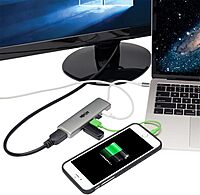 Tripp Lite USB C Docking Station w/ USB-A Hub, HDMI, Micro SD, PD Charging 4k @ 30Hz Thunderbolt 3 Silver (U442-DOCK10-S)