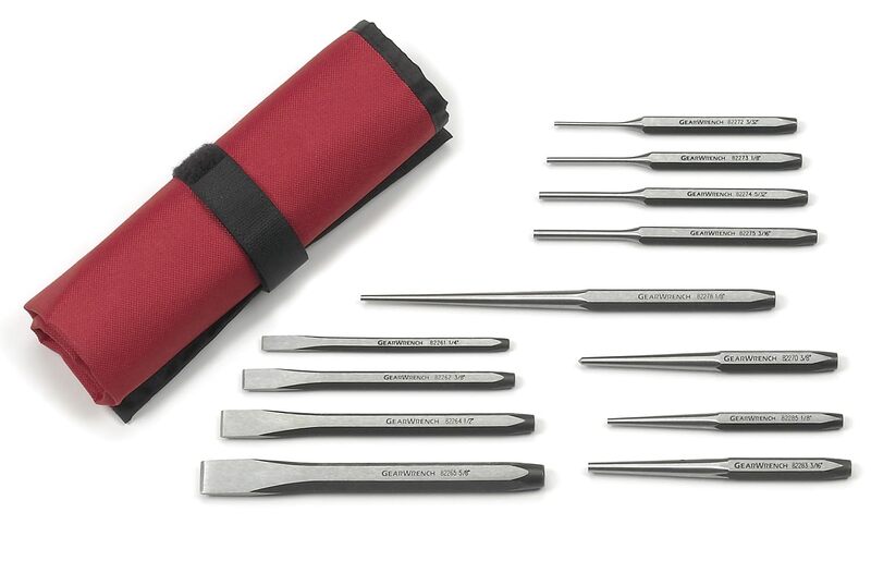 GEARWRENCH 12 Piece Punch and Chisel Chrome Set | 82305 12-piece kit