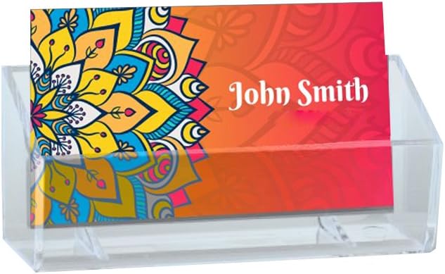 Azar Displays Business Card Holders With Adhesive Tape, 1-5/8inH x 3-3/4inW x 1inD, Clear, Pack Of 10 Holders