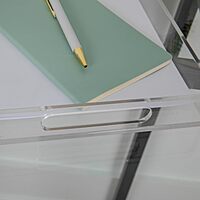 Martha Stewart Brody Acrylic Letter Tray, Letter Organizer Desk Tray, File Organizer Tray for Magazines, Folders, Notebooks, Desk Accessories, 12.75" x 8.75", Clear