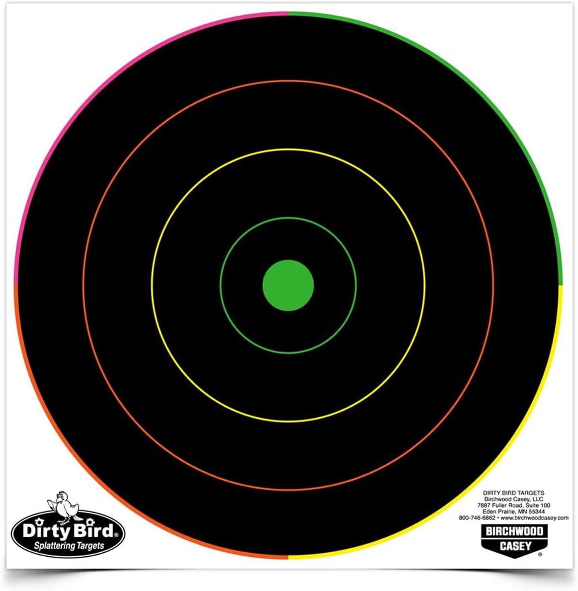 Birchwood Casey Bull's-Eye Milticolor Splatter Targets Practice Shooting for Indoor and Outdoor Use One Size 8" - 12 TARGETS
