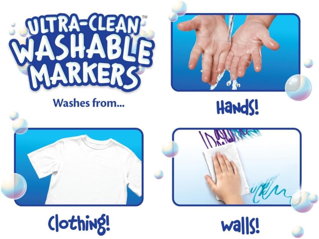 Crayola Broad Line Washable Markers - 200ct (8 Colors), Kids Bulk Classroom Art Markers for School