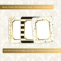 Barker Creek Name Badges & Self-Adhesive Labels, Gold, Multi-Purpose Name Tags, Gift Tags, Labels, and More! 3.5" x 2.75", 45 per Pkg (1532)