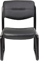 Boss Office Products LeatherPlus Bonded Leather Guest Chair, Black