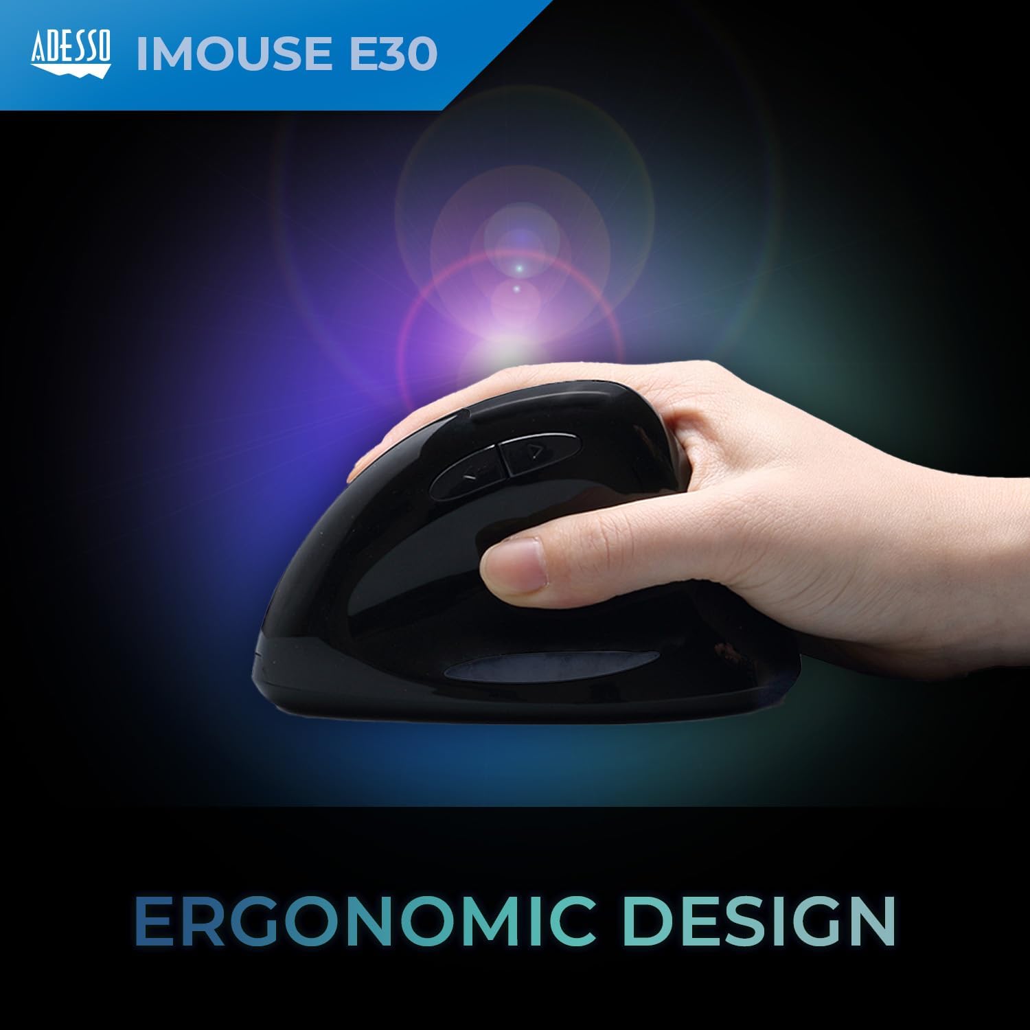 iMouse E30 2.4GHz Wireless Ergonomic Vertical Mouse Adjustable DPI Programmable Driver Optical Sensor Right Handed