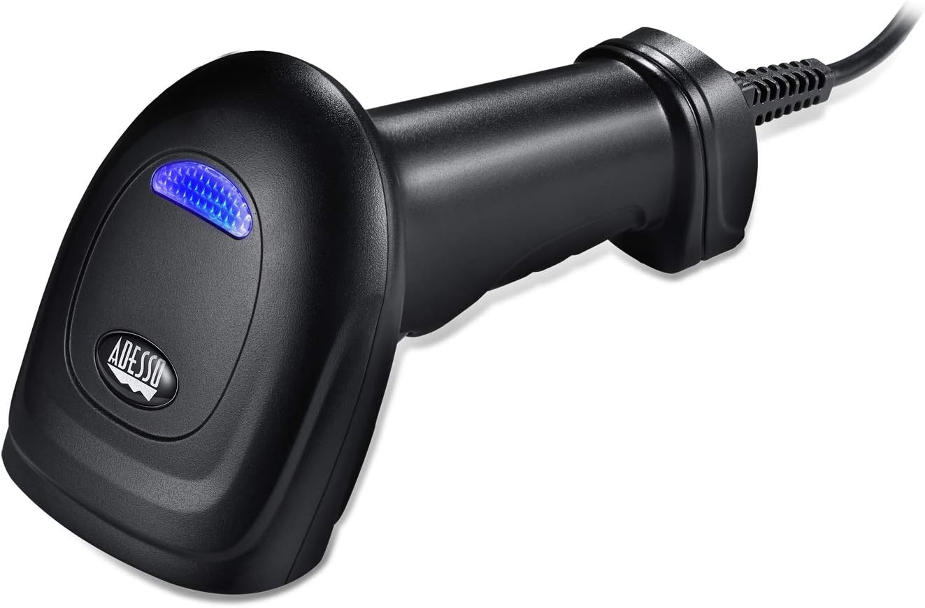 Adesso NuScan 1600U 1D Handheld CCD Barcode Scanner (USB) - Cable Connectivity - 300 scan/s - 16in Scan Distance