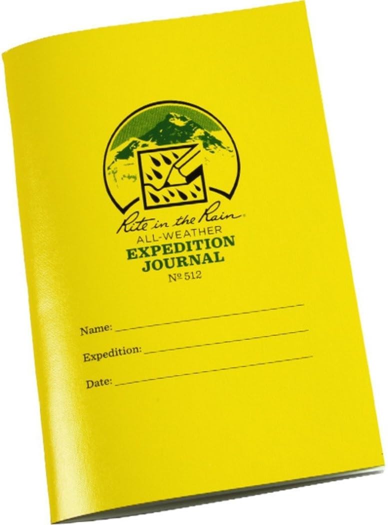 Rite in the Rain Weatherproof Stapled Notebook, 4.625" x 7", Yellow Cover, Expedition Journal (No. 512)