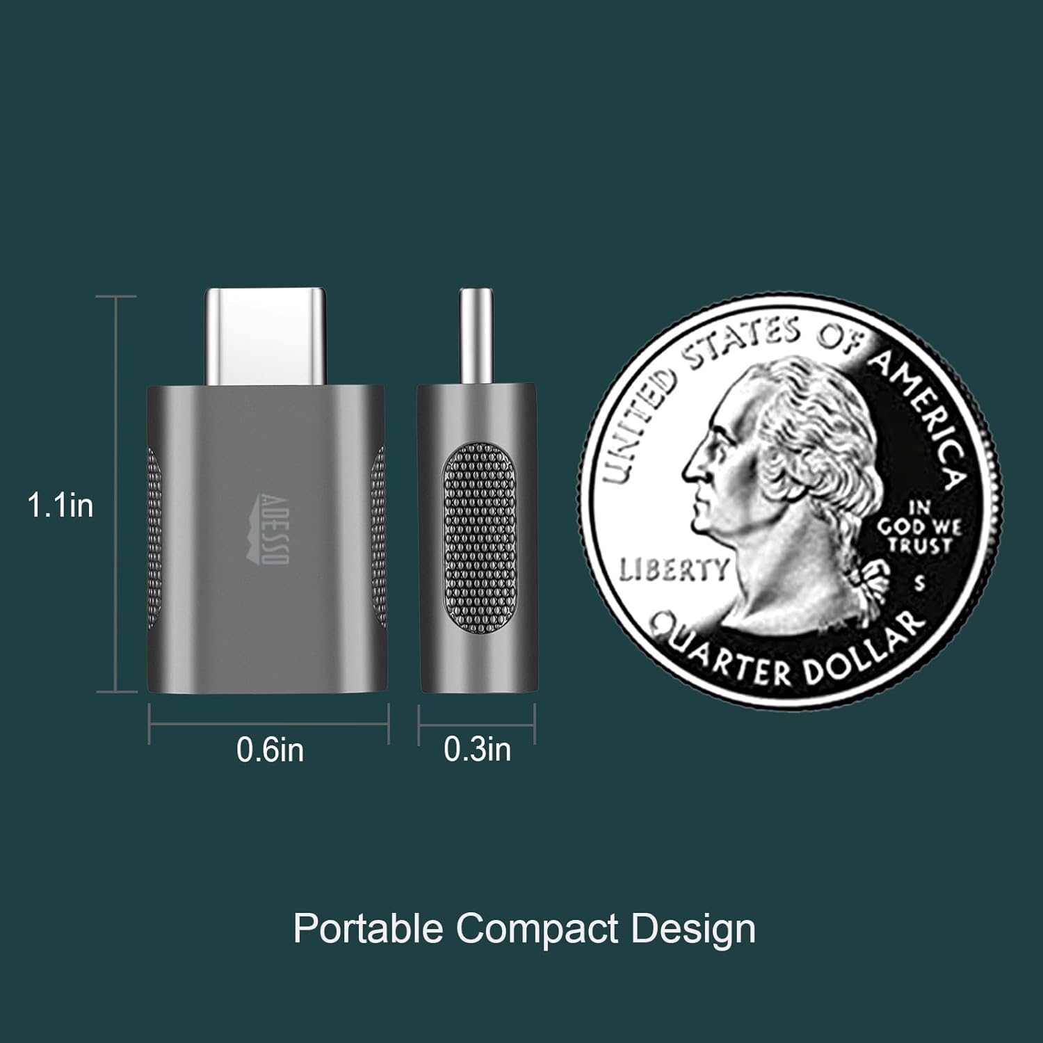 ADESSO ADP-300-4 Female USB-A to Male USB-C Adapter (4-Pack)