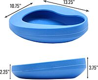 DMI Bedpan for Bariatric Adults with No Spill or Splash Design, FSA/HSA Eligible, Blue 1 Count (Pack of 1)