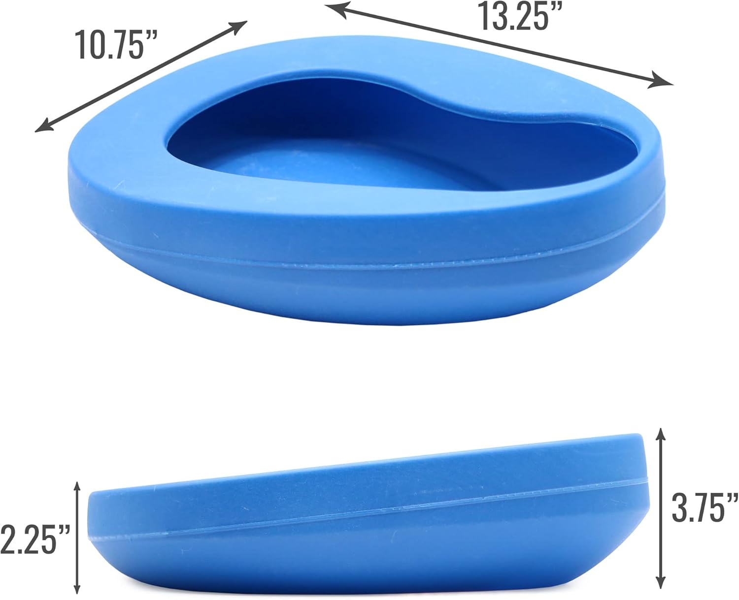DMI Bedpan for Bariatric Adults with No Spill or Splash Design, FSA/HSA Eligible, Blue 1 Count (Pack of 1)