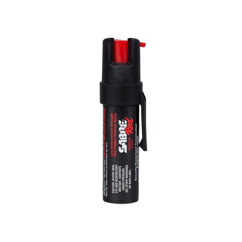 SABRE RED Compact Pepper Spray, Max Police Strength OC Spray with UV Dye, Compact Belt Clip For Easy Carry & Fast Access