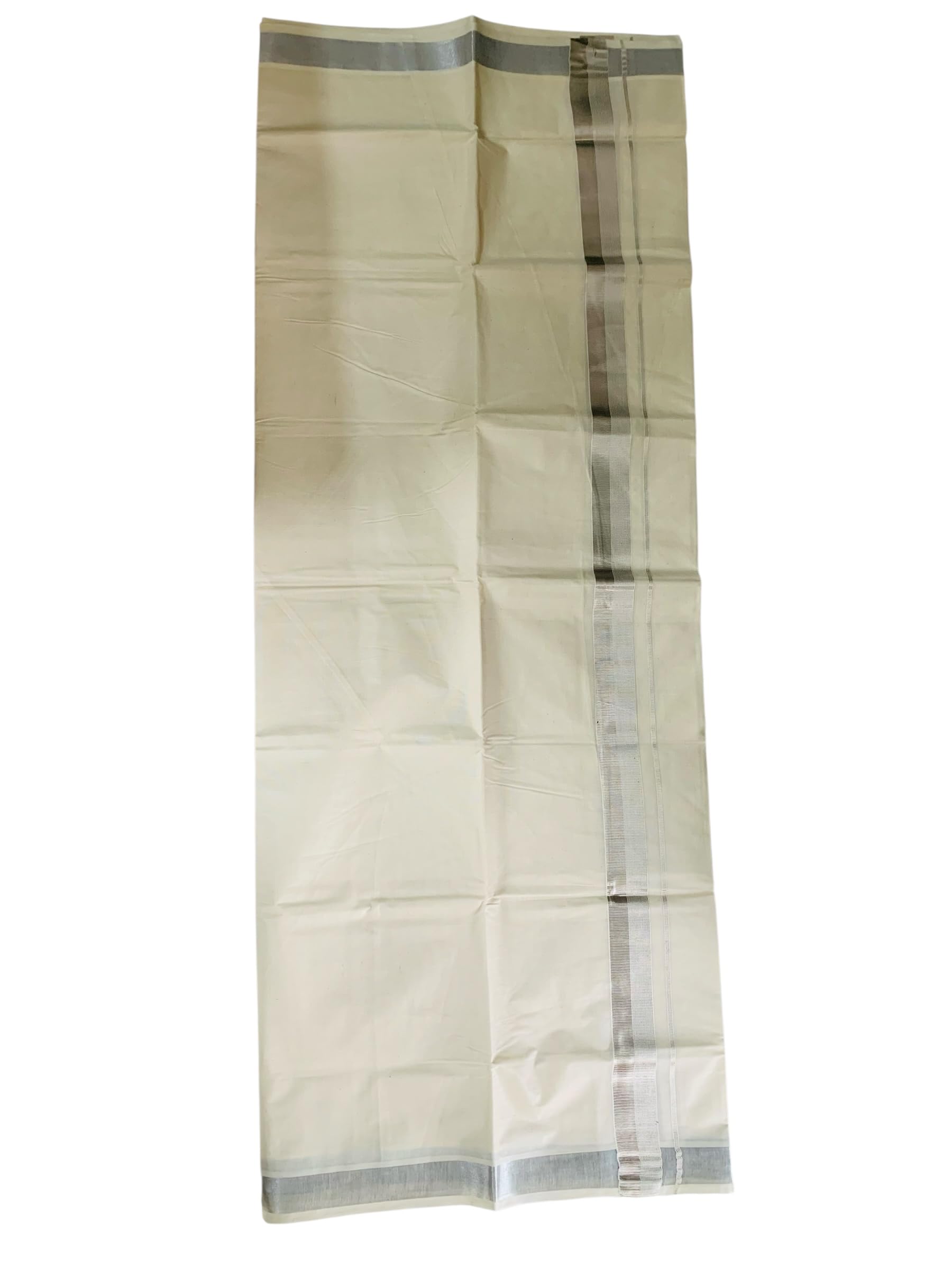 Kuthampully Men's Kerala Kasavu Dhothi Cotton | Golden Kerala Kasavu Mundu | Plain Cotton Dhoti For Men | Traditional South Indian Kasavu Mundu | EKM-885 | Pack -1