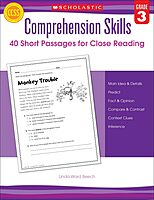 Scholastic Comprehension Skills: 40 Short Passages For Close Reading, Grade 3