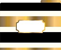 BARKER CREEK Designer File Folders Set of 24, Gold, Multi-Design Set with Gold Designs on Outside, Gold Tabs and Cream on Inside, Letter-Size File Folders, 1/3 Cut Tabs, 24 Folders in Set (3960)