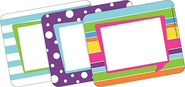 Barker Creek Name Badges & Self-Adhesive Labels, Happy, Multi-Design, Multi-Purpose Name Tags, Gift Tags, And More! 3.5" x 2.75", 45 per Pkg, Home, School and Office Supplies (1531)