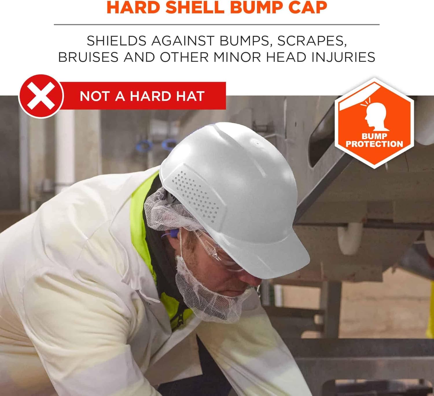 ERGODYNE Skullerz 8951 Vented Hard Shell Bump Cap with Suspension