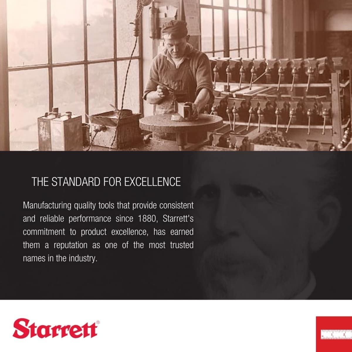 Starrett Spring Tempered Steel Rule with Satin Chrome Finish