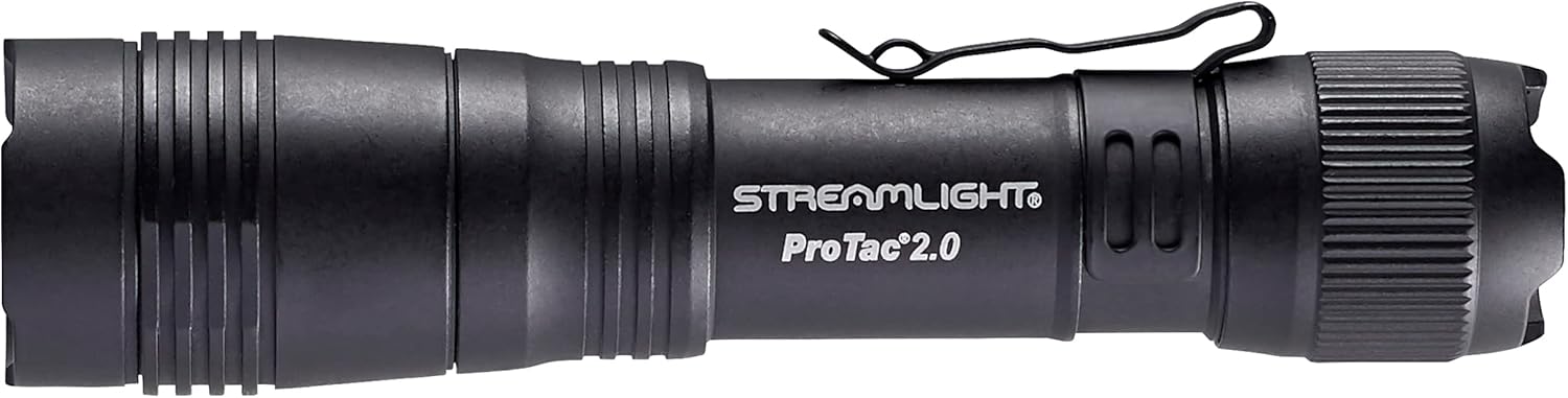 Streamlight 89000 ProTac 2.0 2000-Lumen 17300 Candela Rechargeable Tactical LED Flashlight with USB C Cable, and Holster