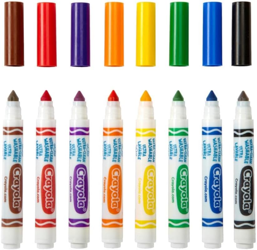 Crayola Broad Line Washable Markers - 200ct (8 Colors), Kids Bulk Classroom Art Markers for School