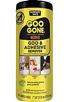 Goo Gone Clean Up Wipes Adhesive Remover - 24 Count - Removes Adhesive Residue Labels Stickers Crayon Tree Sap Gum Masking