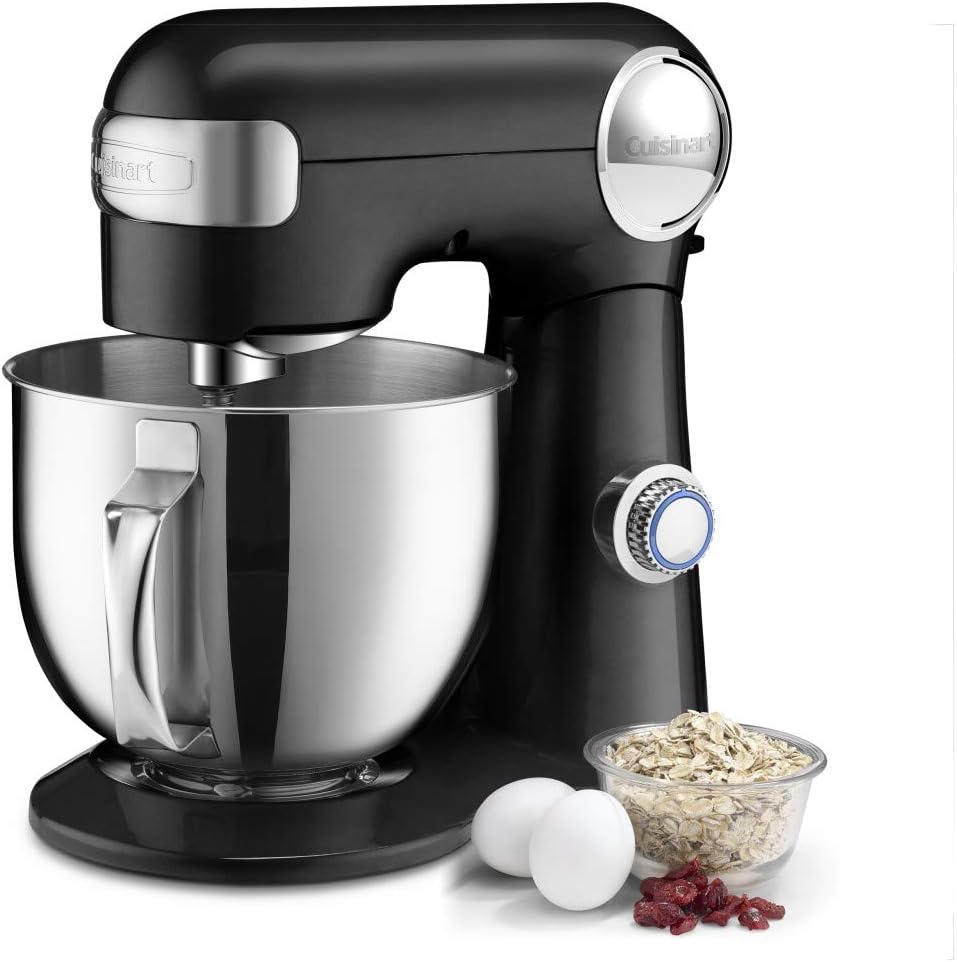 Cuisinart Stand Mixer, 12 Speed, 5.5 Quart Stainless Steel Bowl, Chef’s Whisk, Mixing Paddle, Dough Hook, Splash Guard