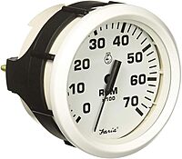 Faria Beede 33104 Dress White 4" Tachometer - 7000 RPM (Gas) (All Outboards)