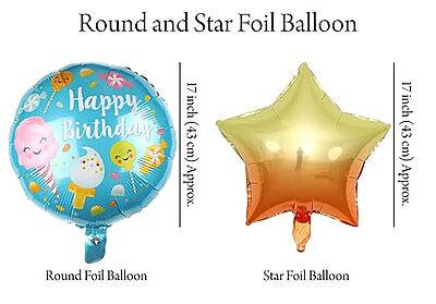 Happy Birthday Ice-cream Theme Foil Balloons Heart - (Pack of 5)