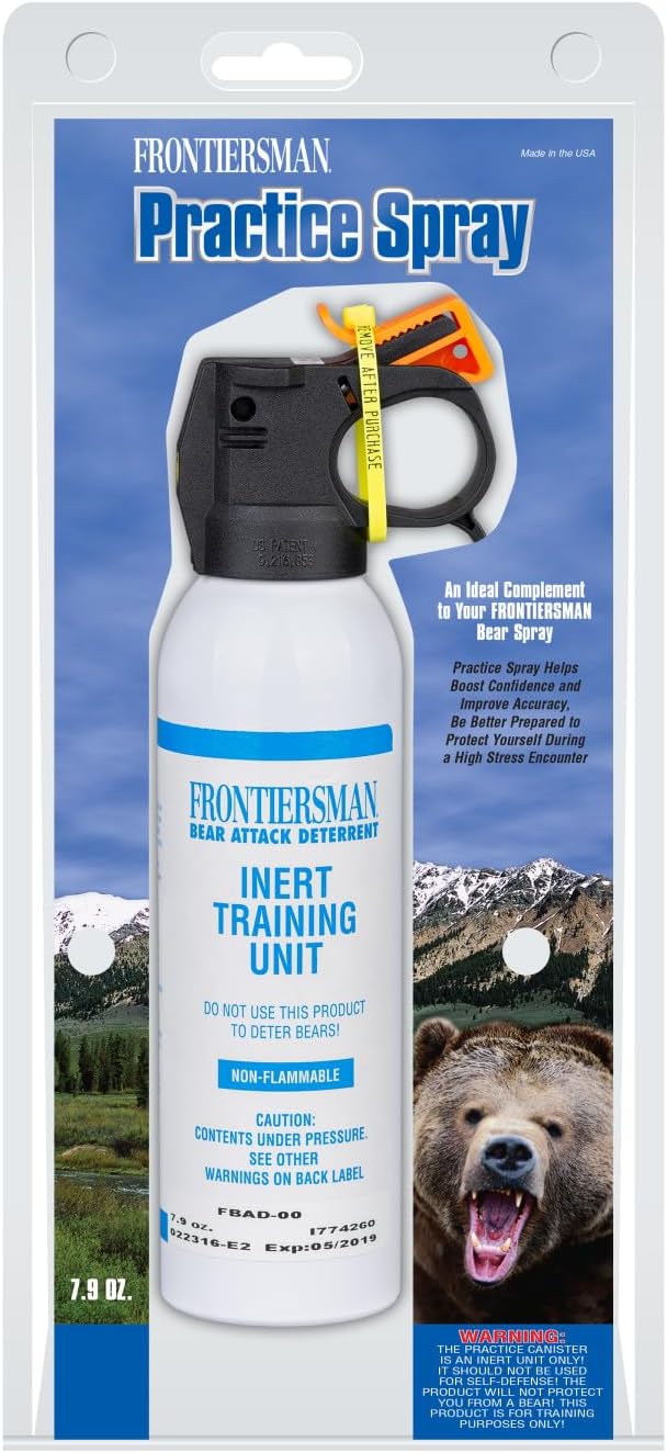 SABRE Frontiersman Practice Bear Spray, 7.9 oz Inert Canister, Practice Before You Go