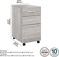 Bush Business Furniture Hybrid 3 Drawer Mobile File Cabinet