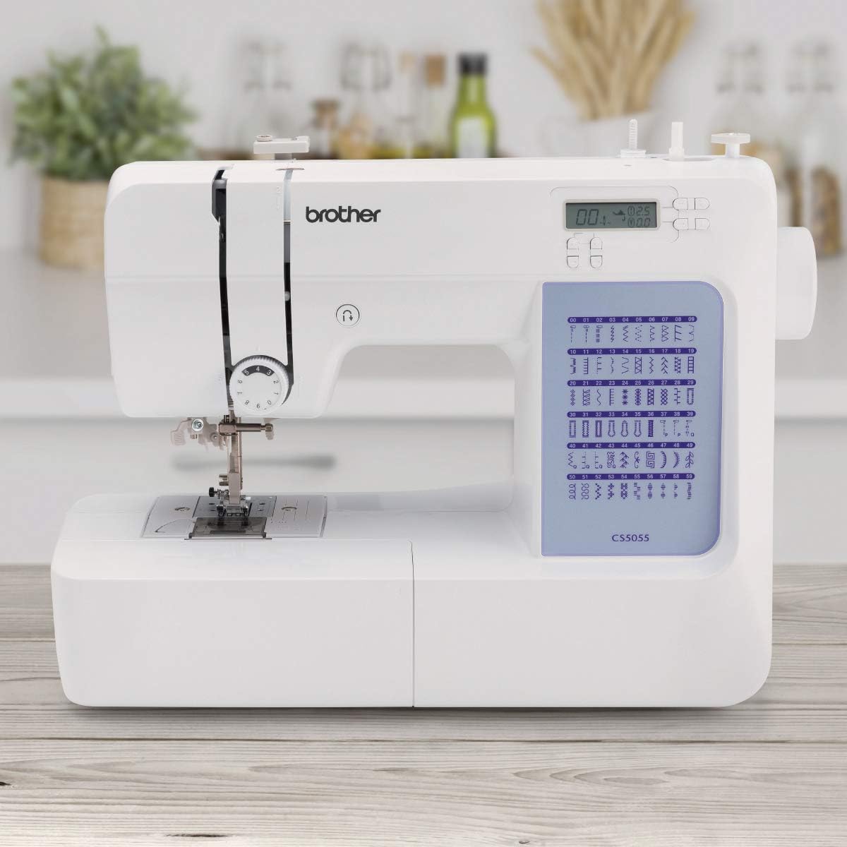 Brother CS5055 Computerized Sewing Machine, 60 Built-in Stitches, LCD Display, 7 Included Feet, White New Model: CS5055