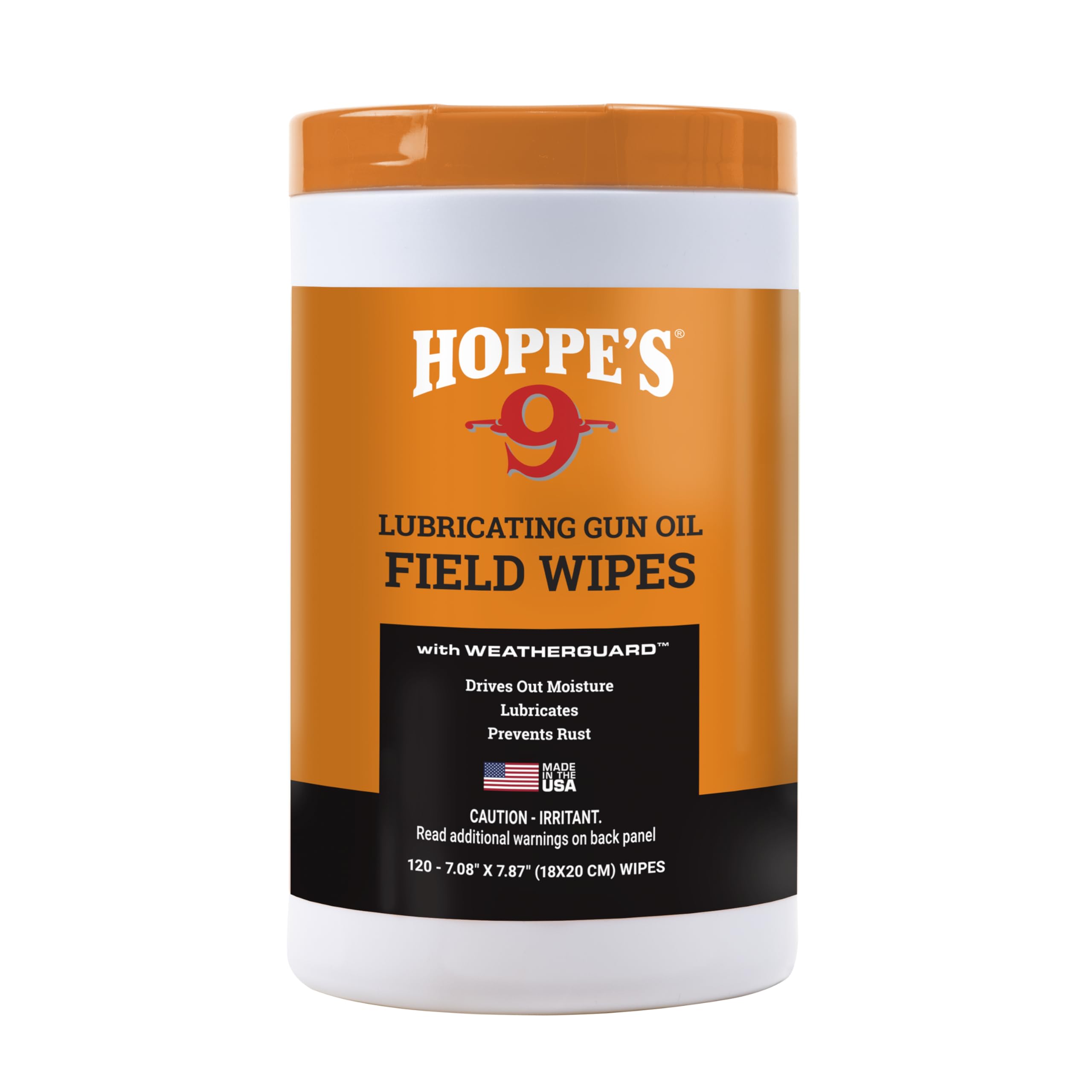 Hoppe's No. 9 Large Lubricating Gun Oil Field Wipes, lid color may vary