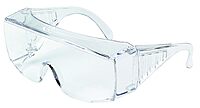 Safety Glasses: Uncoated, Polycarbonate, Clear Lenses, Full-Framed