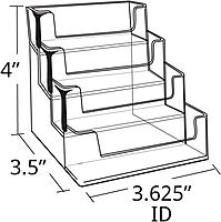 Azar Displays 252004 4 Tier Pocket Business Card Holder, Durable Clear Acrylic Business Card Holder for Desk