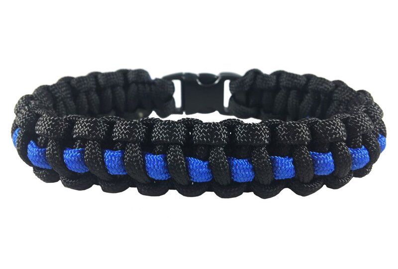 THIN BLUE LINE USA Survival Paracord Bracelet