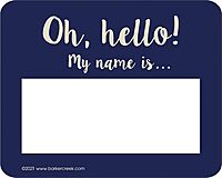 Barker Creek Oh Hello! Name Badges & Self-Adhesive Labels 2-Pack, Multi-Purpose Name Tags, Gift Tags, Labels, and More! 3.5" x 2.75", 90 per Pkg, (4323)