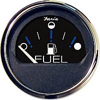 Faria 13721 Chesapeake Fuel Level Gauge - Black SS, 2"